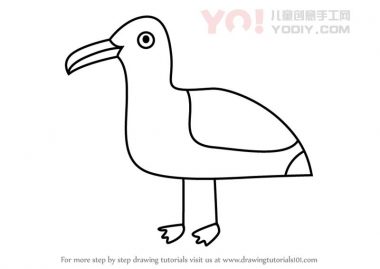 学习如何为孩子绘制一个鸥（儿童动物）-优优资源