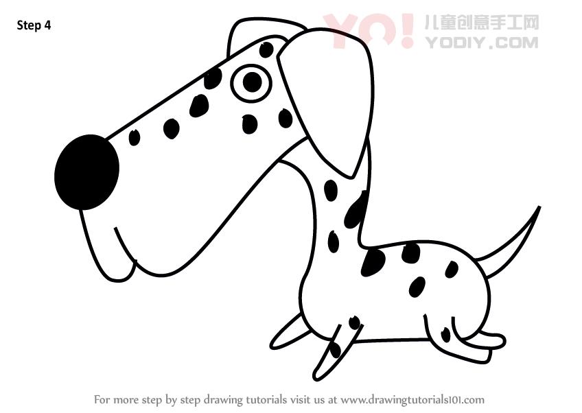 图片[5]-学习如何为孩子们画一个丹麦犬（儿童动物）-YO儿童创意手工网