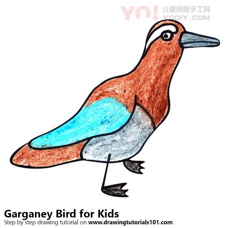 图片[1]-了解如何为孩子们绘制一只苍头鸟（儿童动物）-YO儿童创意手工网