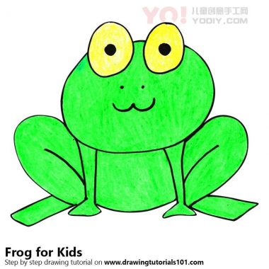 学习如何为孩子们绘制一只青蛙（为孩子们的动物）-优优资源