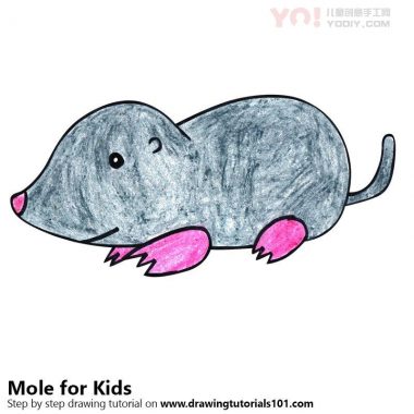 学习如何为孩子们画鼹鼠（儿童动物）-优优资源