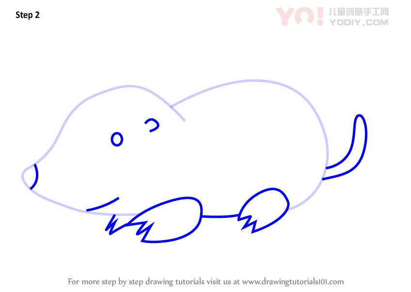 图片[3]-学习如何为孩子们画鼹鼠（儿童动物）-YO儿童创意手工网