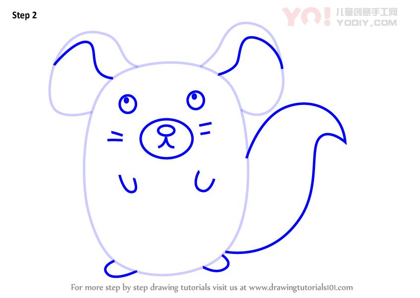 图片[3]-学习如何为孩子们绘制长尾的丘奇（儿童动物）-YO儿童创意手工网
