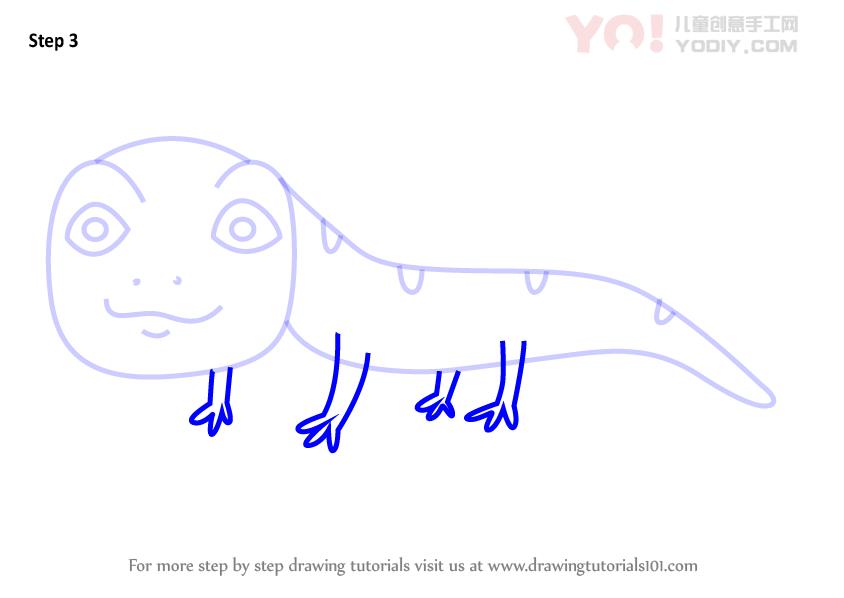图片[4]-学习如何为孩子绘制蜥蜴（儿童动物）-YO儿童创意手工网