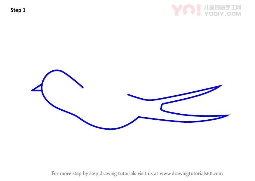 图片[2]-学习如何为孩子们画一个燕子（儿童动物）-YO儿童创意手工网