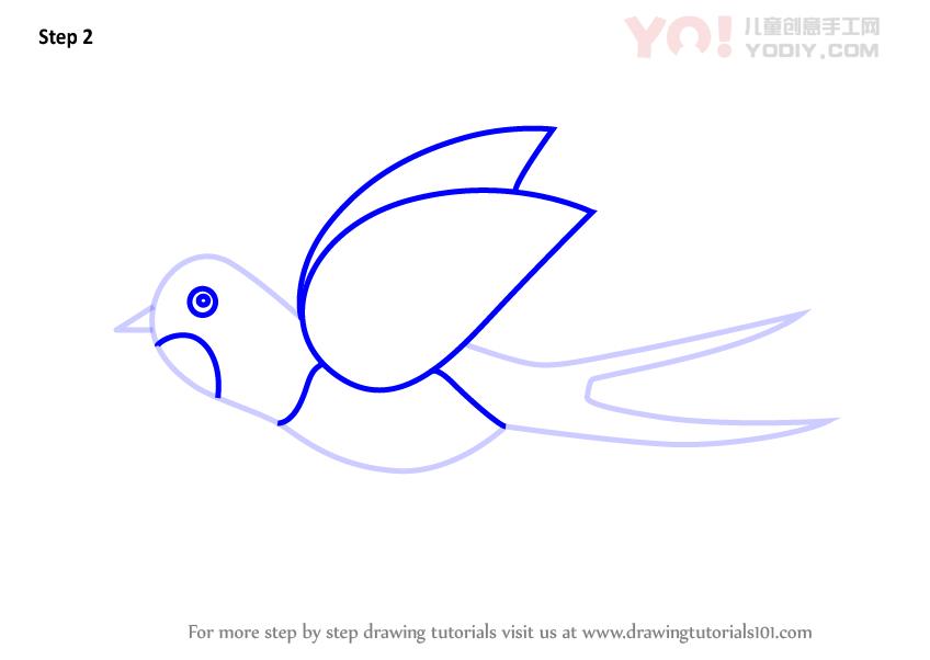 图片[3]-学习如何为孩子们画一个燕子（儿童动物）-YO儿童创意手工网