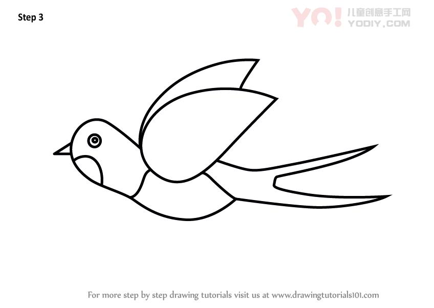 图片[4]-学习如何为孩子们画一个燕子（儿童动物）-YO儿童创意手工网