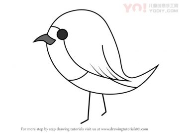 学习如何为孩子们绘制罗宾鸟（儿童鸟类）-优优资源