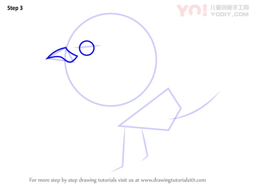 图片[4]-学习如何为孩子们绘制罗宾鸟（儿童鸟类）-YO儿童创意手工网