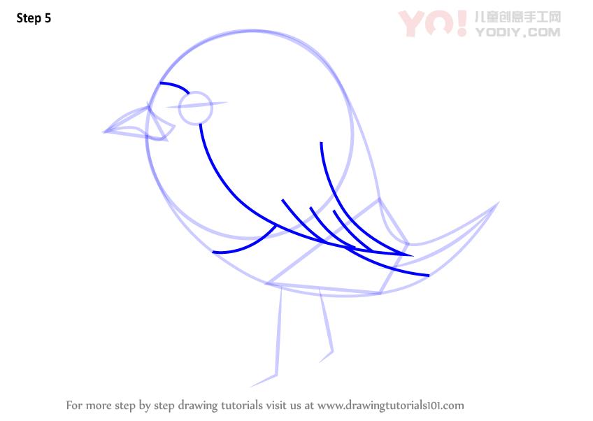 图片[6]-学习如何为孩子们绘制罗宾鸟（儿童鸟类）-YO儿童创意手工网