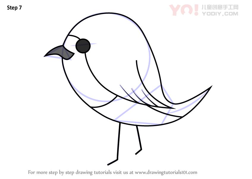 图片[8]-学习如何为孩子们绘制罗宾鸟（儿童鸟类）-YO儿童创意手工网