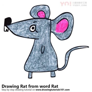 学习如何从词大鼠（带名字的动物）绘制鼠-优优资源