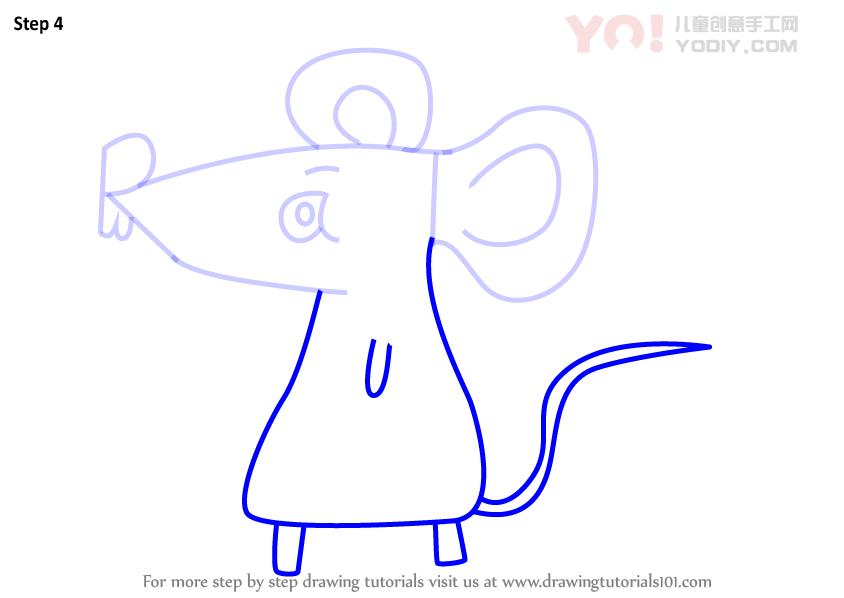 图片[5]-学习如何从词大鼠（带名字的动物）绘制鼠-YO儿童创意手工网