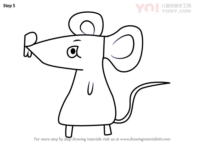 图片[6]-学习如何从词大鼠（带名字的动物）绘制鼠-YO儿童创意手工网