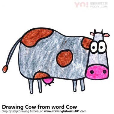 学习如何从牛（带他们的名字的动物）绘制牛-优优资源