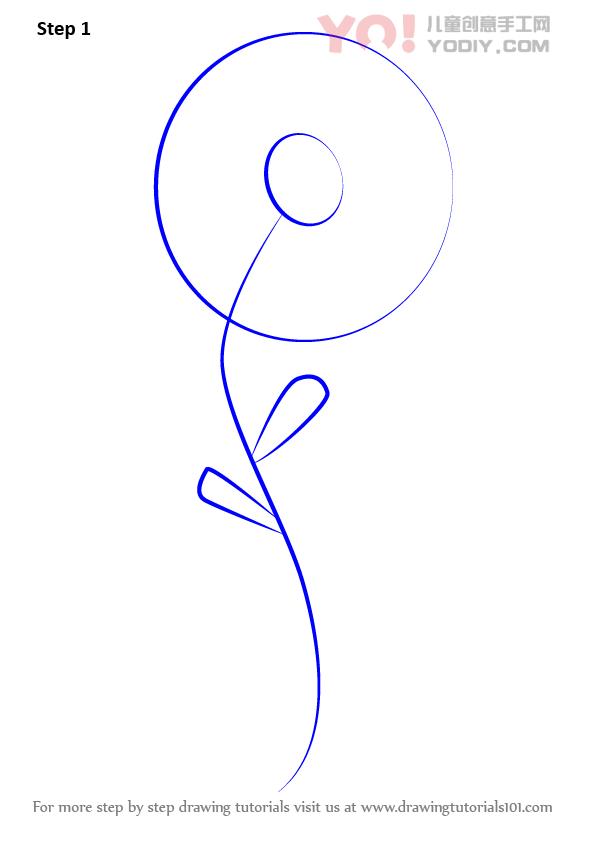 图片[2]-学习如何为孩子绘制一朵花（花）-YO儿童创意手工网