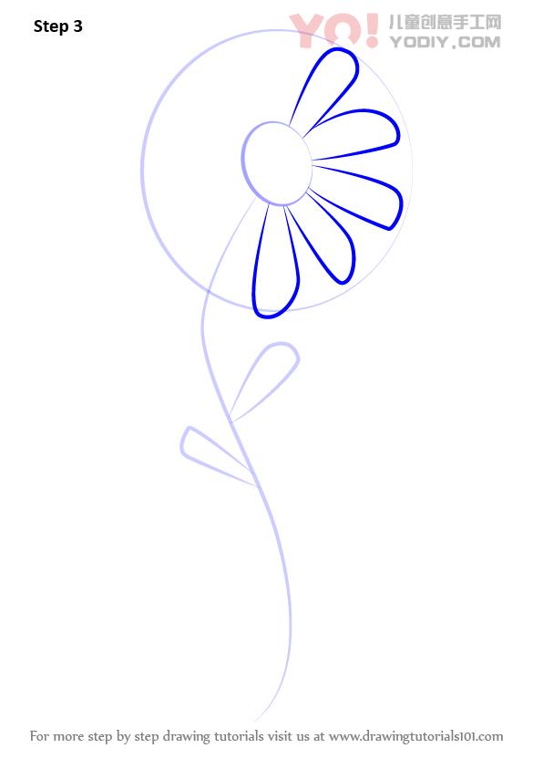 图片[4]-学习如何为孩子绘制一朵花（花）-YO儿童创意手工网