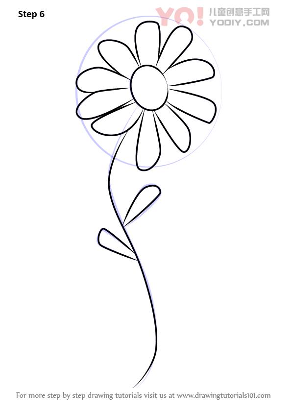 图片[7]-学习如何为孩子绘制一朵花（花）-YO儿童创意手工网