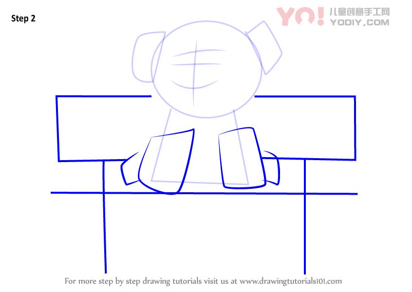 图片[3]-学习如何坐在长凳上绘制泰迪熊（儿童漫画）-YO儿童创意手工网