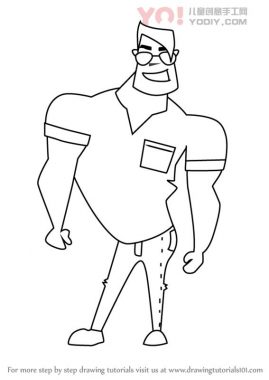 学习如何画一个有趣的卡通男人（儿童漫画）-优优资源