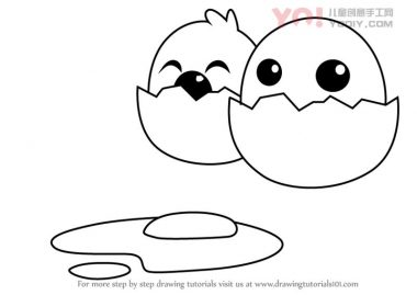 学习如何画滑稽的卡通鸡蛋（儿童纸箱）-优优资源