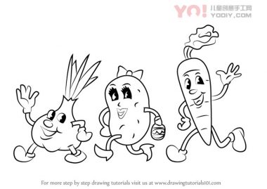 学习如何画卡通蔬菜（儿童漫画）-优优资源