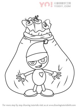 学习如何画一个卡通歹徒（儿童漫画）-优优资源