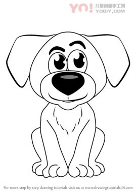 学习如何画卡通小狗（儿童漫画）-优优资源