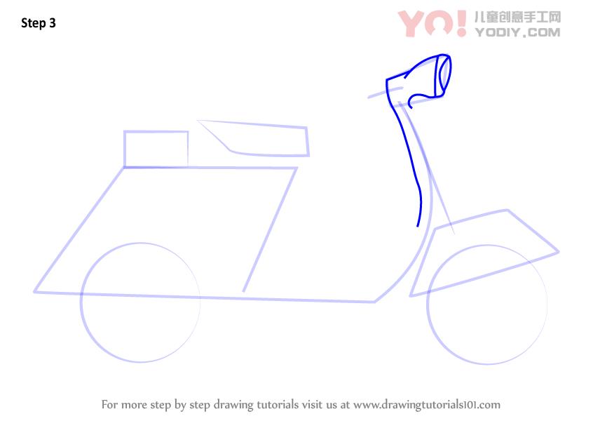 图片[4]-了解如何为孩子绘制滑板车（车辆）-YO儿童创意手工网