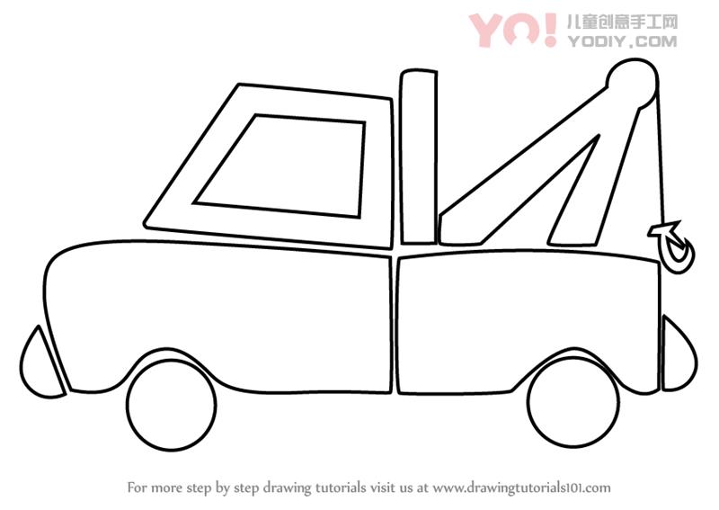 图片[1]-学习如何为孩子绘制拖车（车辆）-YO儿童创意手工网