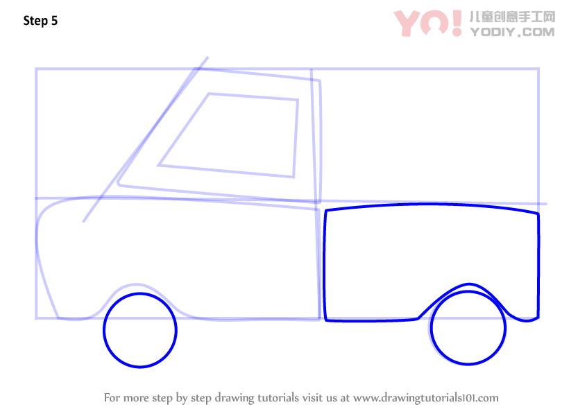 图片[6]-学习如何为孩子绘制拖车（车辆）-YO儿童创意手工网
