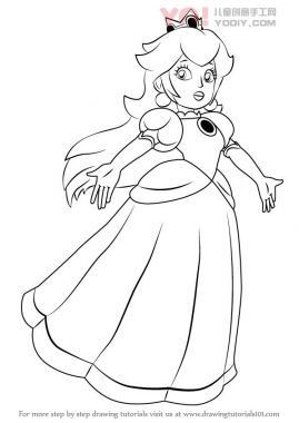 了解如何从超级马里奥（Super Mario）绘制公主桃子-优优资源