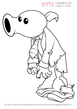 了解如何从工厂绘制Peashooter Zombie Vs. Zombies（植物与僵尸）-优优资源