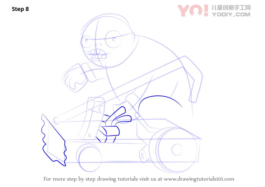 图片[9]-了解如何从工厂绘制弹射僵尸与僵尸（植物与僵尸）-YO儿童创意手工网