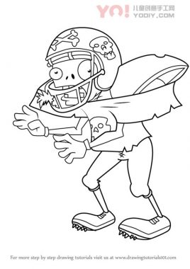 了解如何从植物绘制Giga-Football Zombie与Zombies（植物与僵尸）-优优资源
