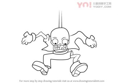 了解如何从植物与僵尸（植物与Zombies）绘制Bungee Zombie-优优资源