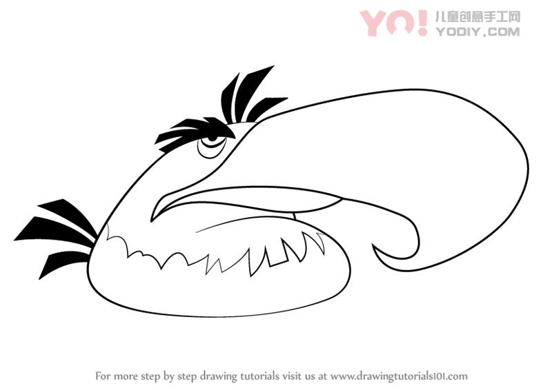 图片[1]-了解如何从愤怒的小鸟画得伟大的鹰（愤怒的小鸟）-YO儿童创意手工网