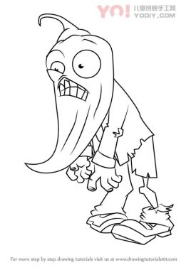 一步一步教学 简笔画绘制 植物大战僵尸简笔画 Jalapeno Zombie vs. Zombies（植物大战僵尸）-优优资源