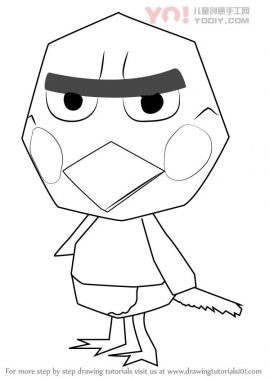 拟人化小鸭子 卡通简笔画分步骤教学-优优资源