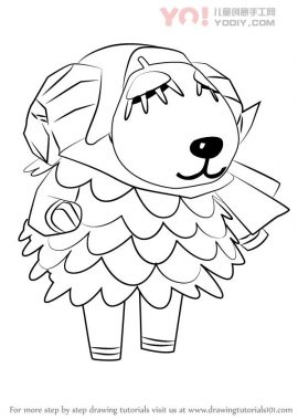 拟人绵羊卡通简笔画分步骤教学-优优资源