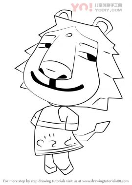 拟人小狮子简笔画 分步骤教学-优优资源