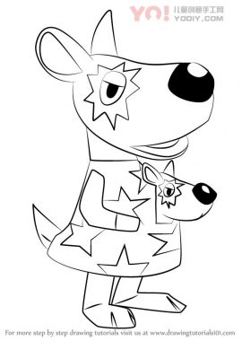 Astrid袋鼠简笔画卡通 拟人化简笔画设计步骤教学-优优资源