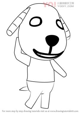 Biskit小狗简笔画、分步骤教学小狗拟人化设计线稿-优优资源