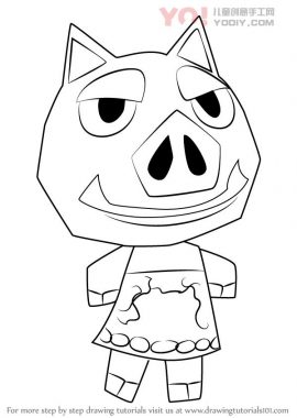 小猪简笔画 猪拟人化设计线稿 分步骤教学-优优资源