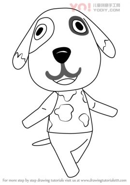 拟人化卡通小狗线稿 设计步骤教学-优优资源