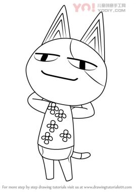 拟人化卡通动物简笔画分步骤教学小猫-优优资源