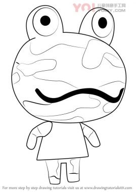 Camofrog 线稿设计拟人化青蛙简笔画-优优资源