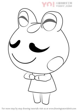 Cousteau 青蛙简笔画拟人线稿设计教学步骤-优优资源