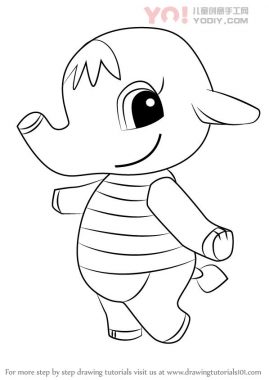 Eloise小象简笔画拟人化-优优资源