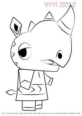 学习如何从动物过境中绘制Hornsby（动物过境）-优优资源